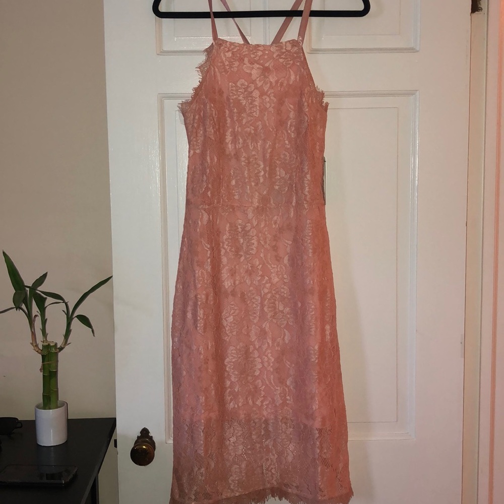 New With Tags Pink Lulus Lace Formal Dress